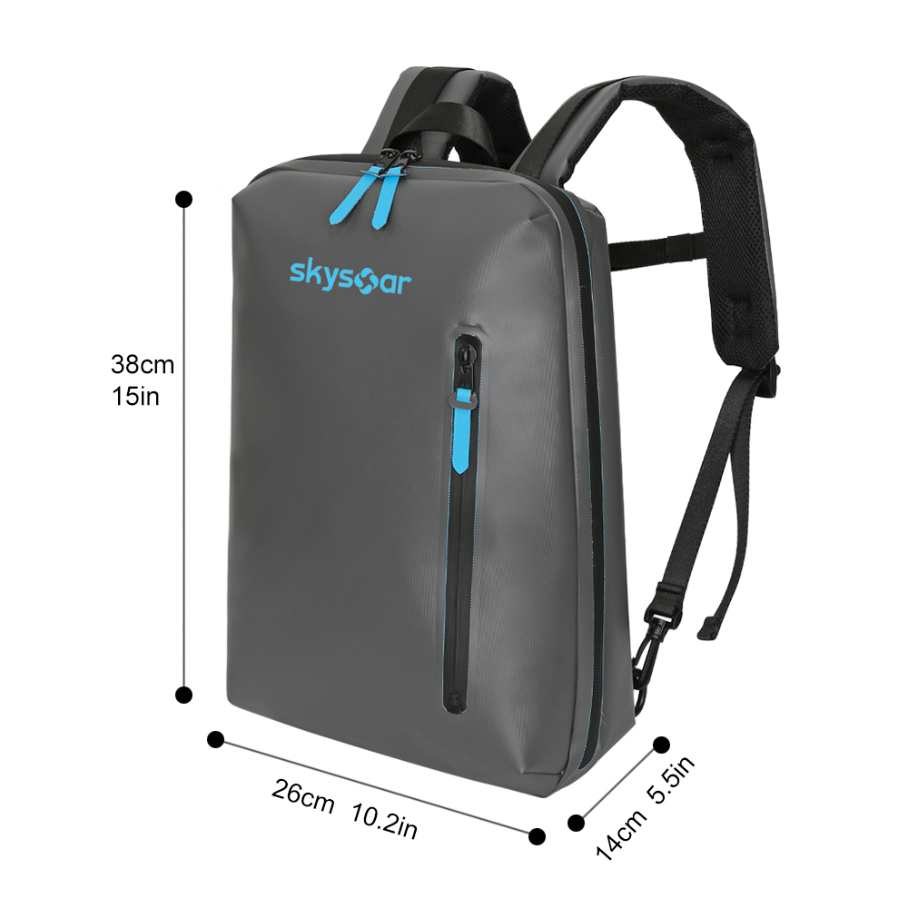 Gray PVC Tarpaulin Waterproof Backpack - Detail 4