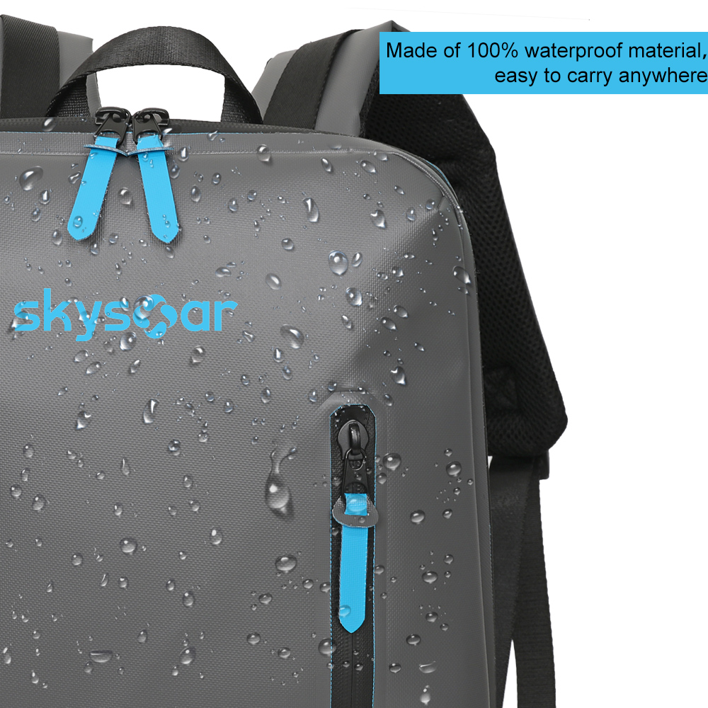 Gray PVC Tarpaulin Waterproof Backpack - Detail 6