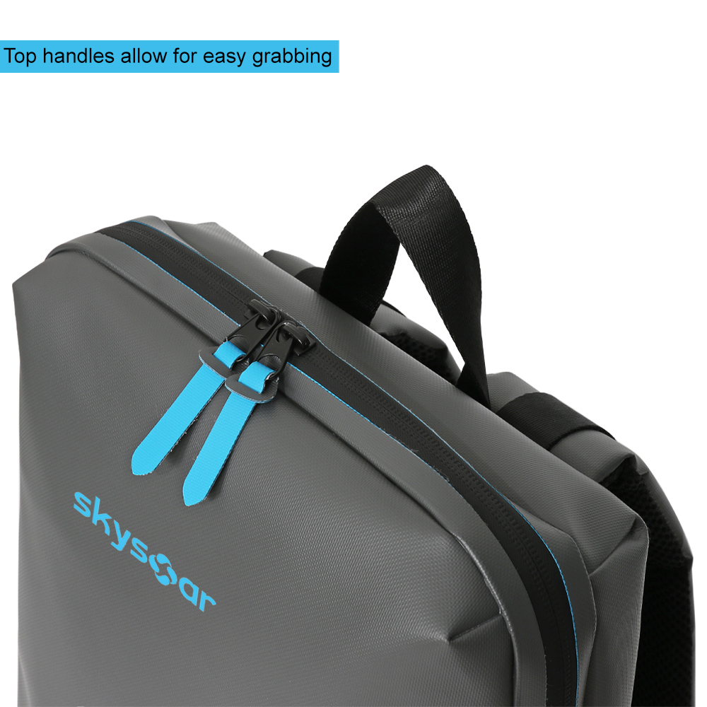 Gray PVC Tarpaulin Waterproof Backpack - Detail 8
