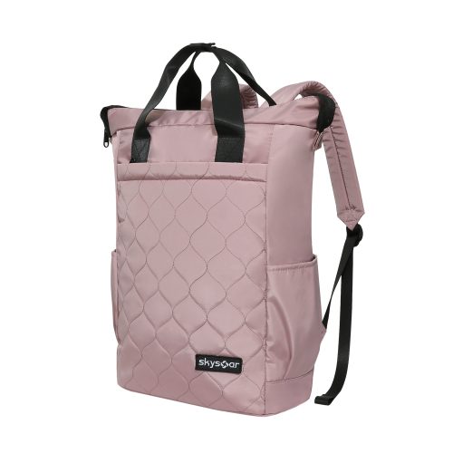 Pink Quilted Tote Backpack - Detail 1