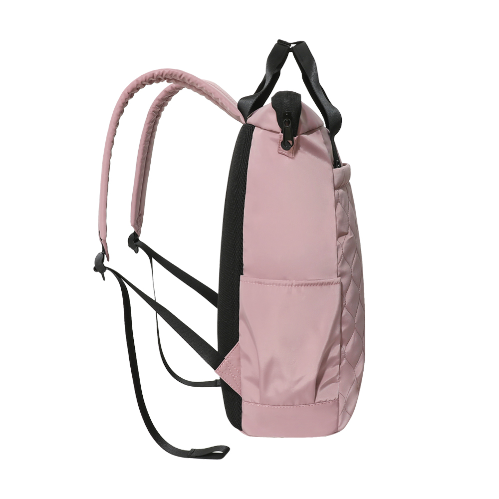 Pink Quilted Tote Backpack - Detail 2