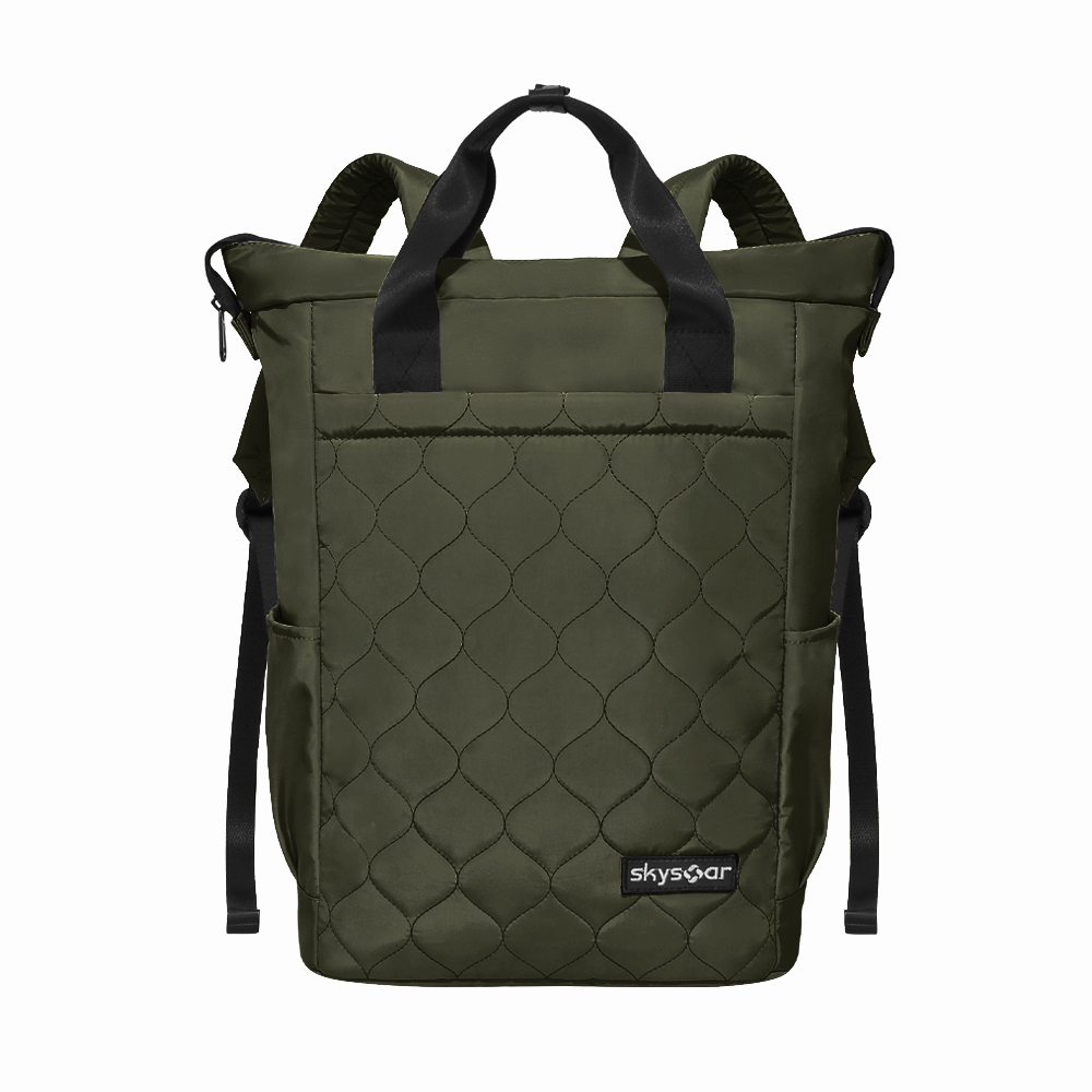 Pink Quilted Tote Backpack - Detail 11
