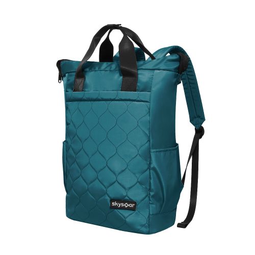 Teal Quilted Tote Backpack - Detail 1