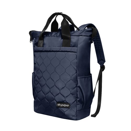 Navy Quilted Tote Backpack - Detail 1