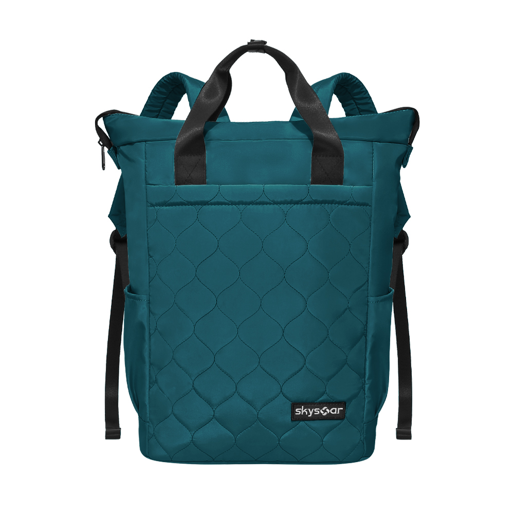 Navy Quilted Tote Backpack - Detail 11