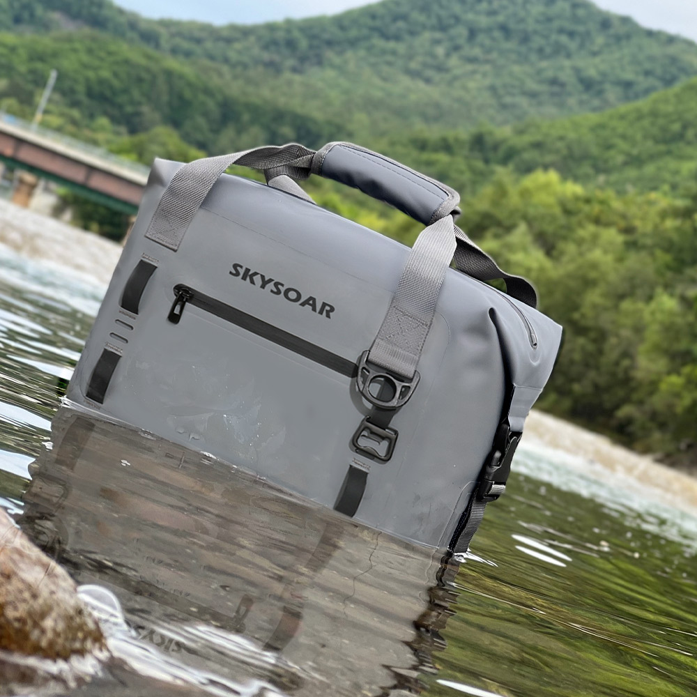 Skysoar RF welded waterproof dry bag in a river